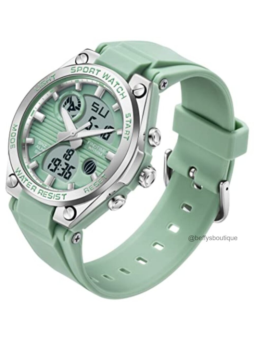 Womens Digital Analog Sport Watch 50M Waterproof LED Backlight Alarm Stopwatch